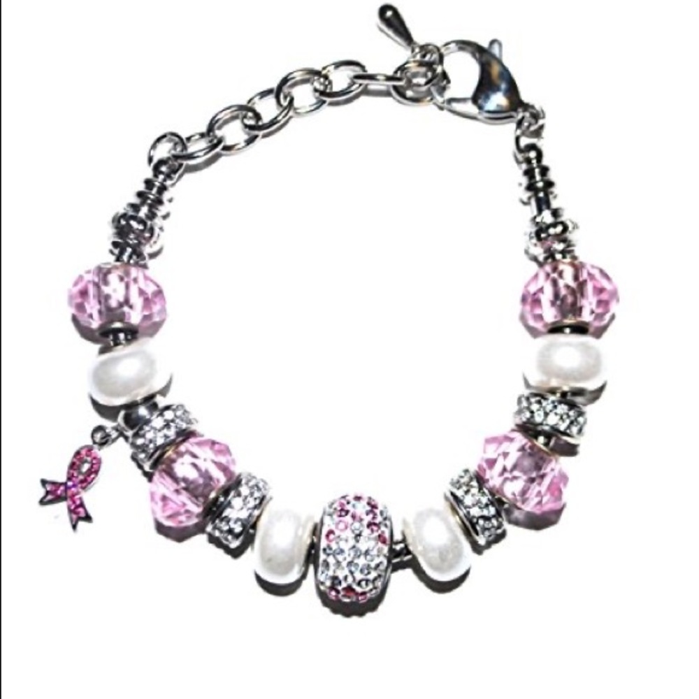 Beautiful Bella Perlina bracelet new in box with breast cancer charm
